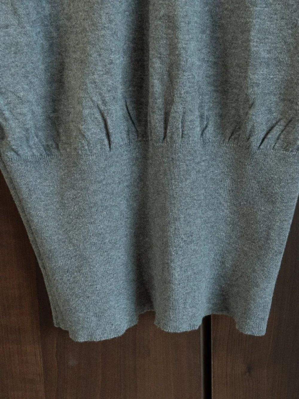 Express Slouchy Cotton Top Heather Grey Off Shoulder Deep Vee Minimal Effortless